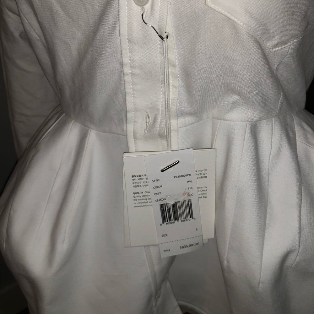 White Fishboned Button down - Picture 7 of 7